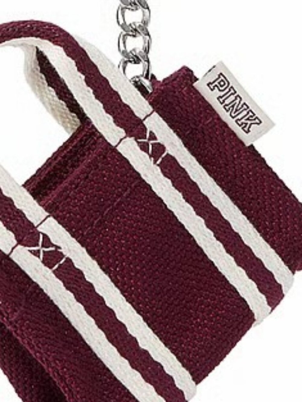 PINK Mini Tote Keychain Charm, Wild Rose - NWT - Picture 4 of 4